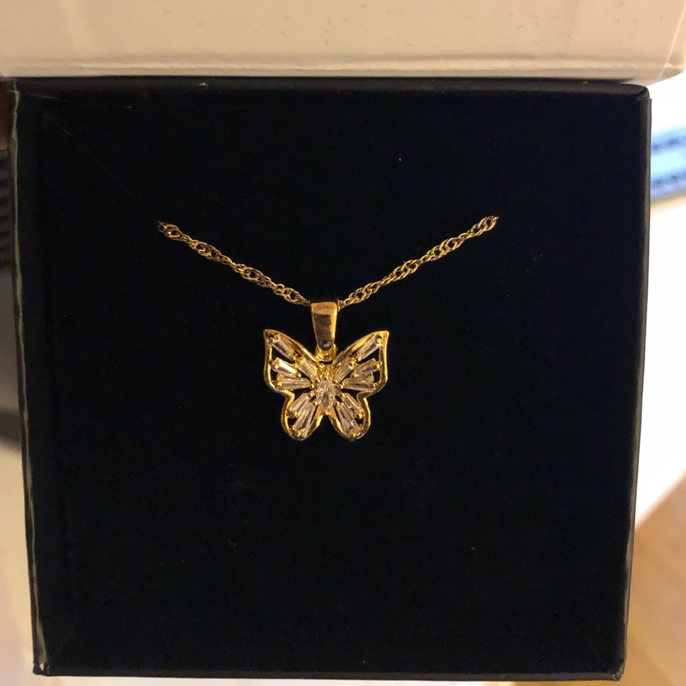 Diamond butterfly necklace